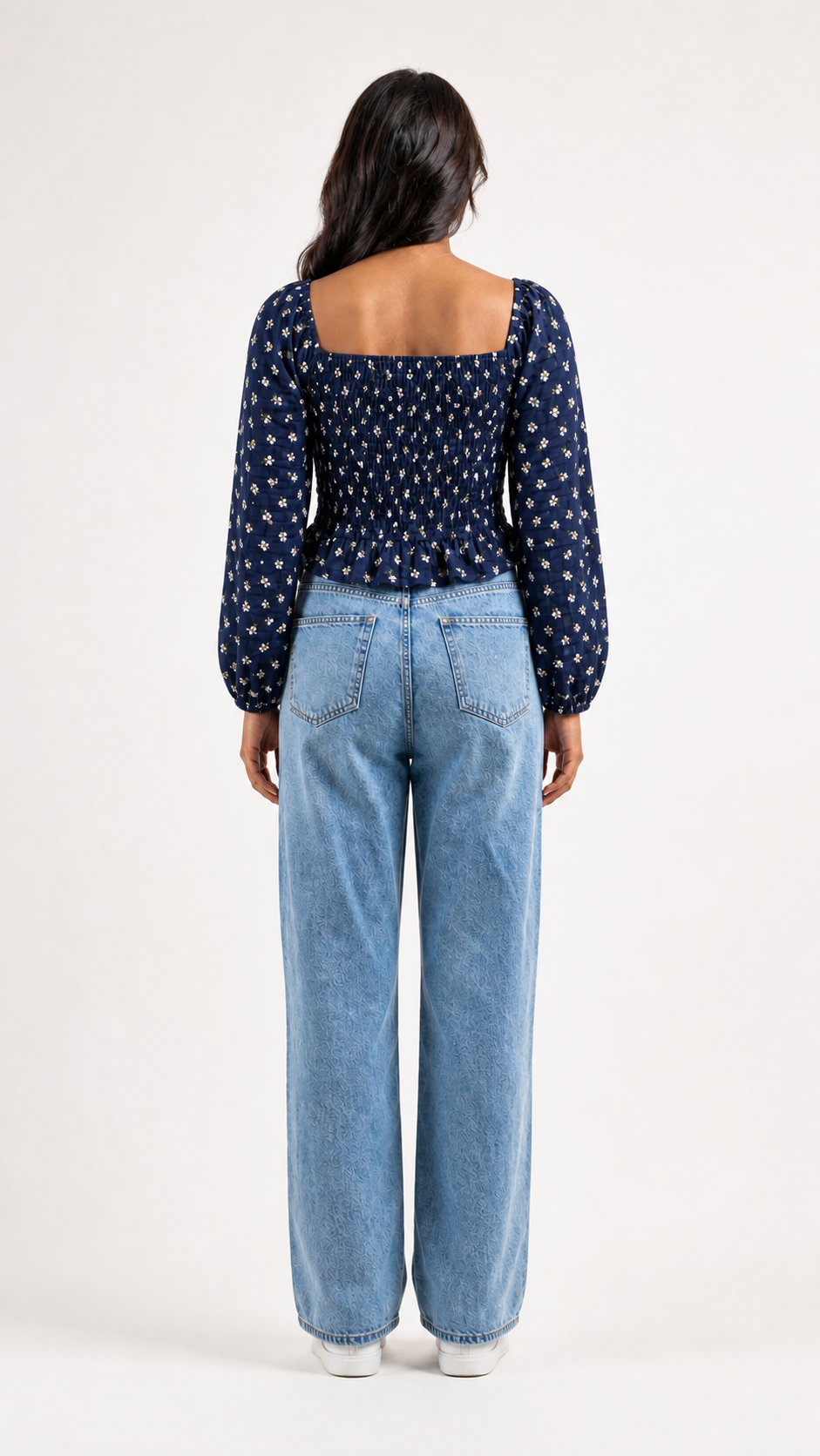 Midnight Sweetheart Navy Blue Peplum Top