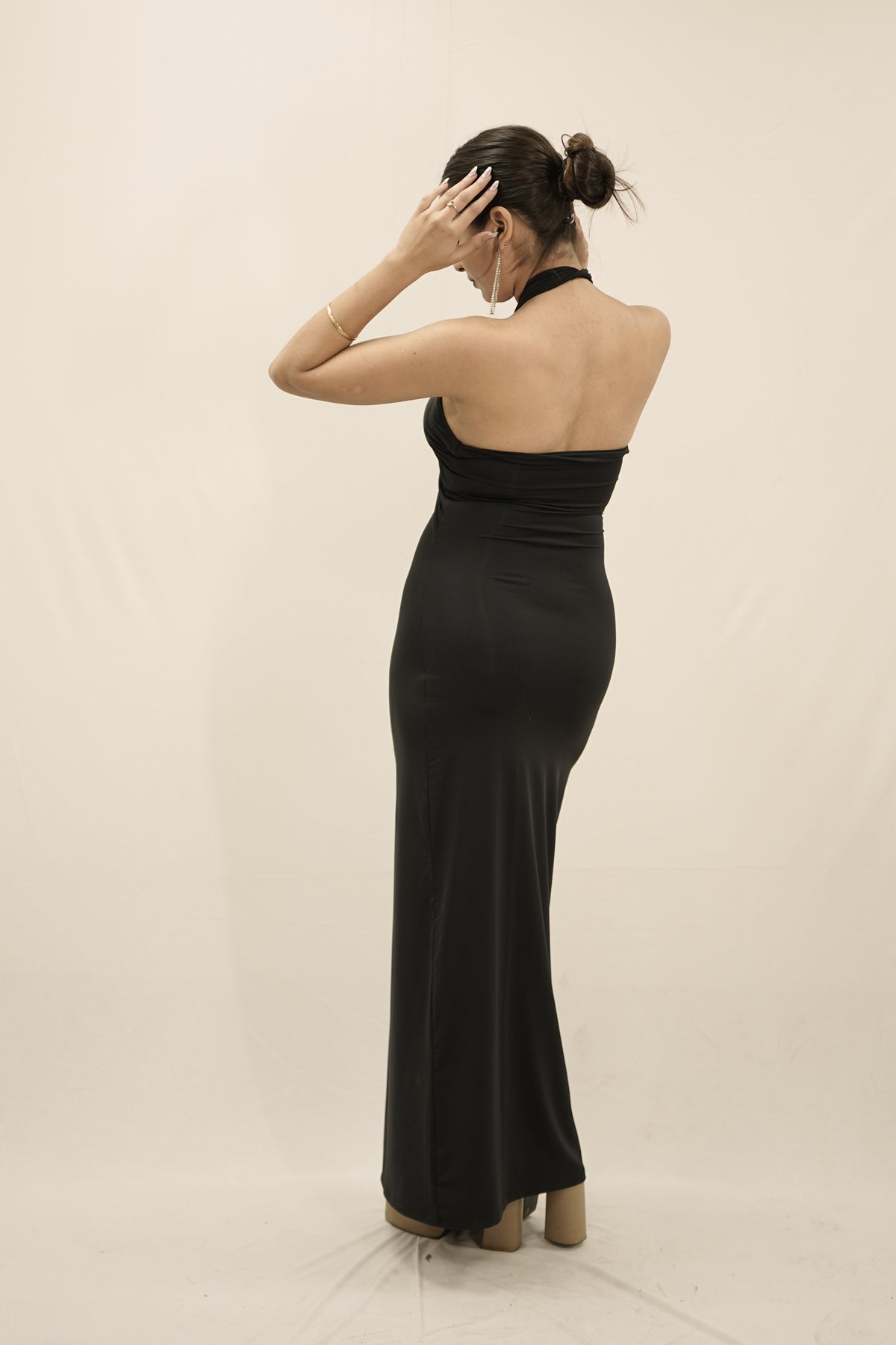 black halter neck bodycon dress Halterneck Mini Bodycon Dress In Black Ribbed | EGO US