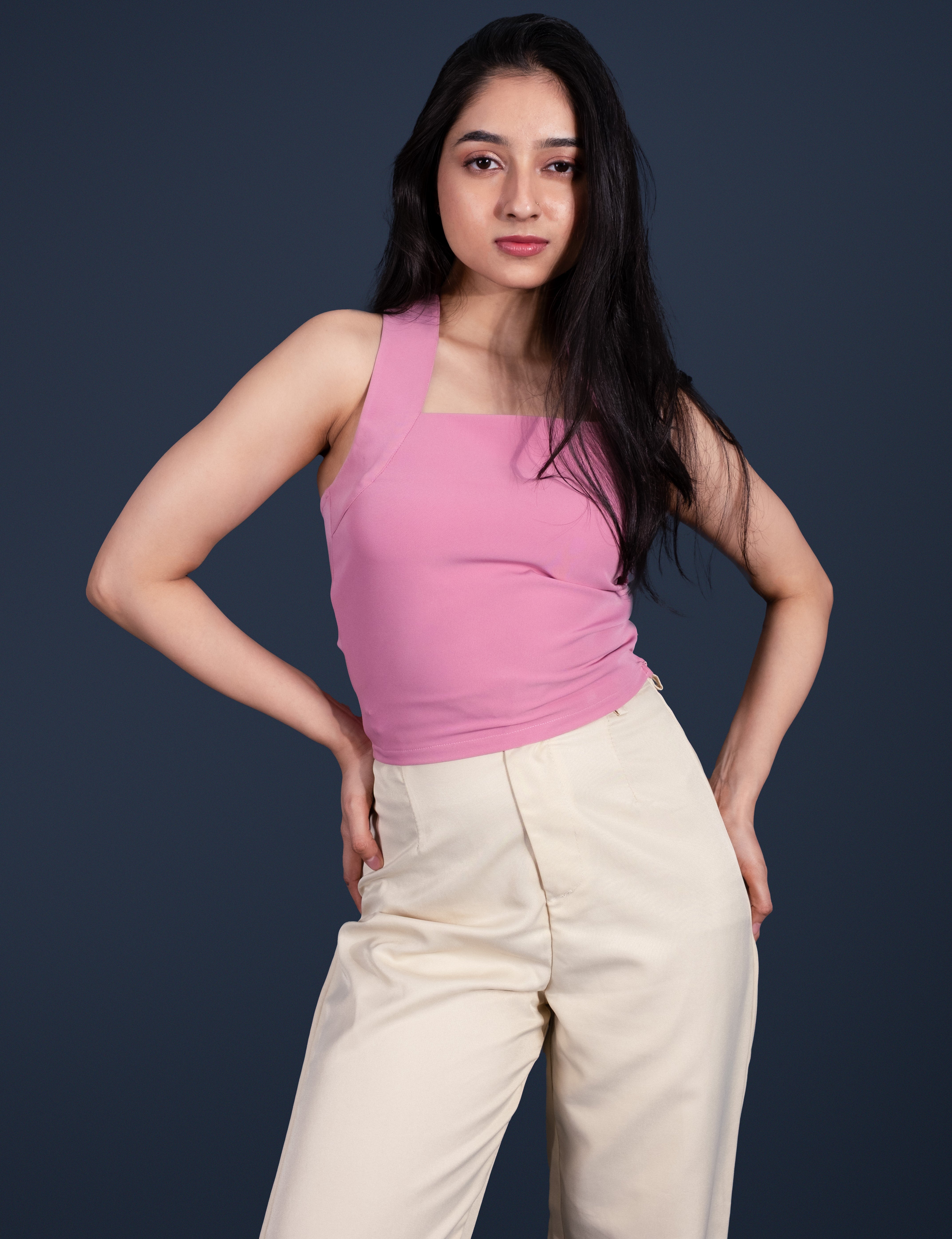Blush Halter Muse Crop Top