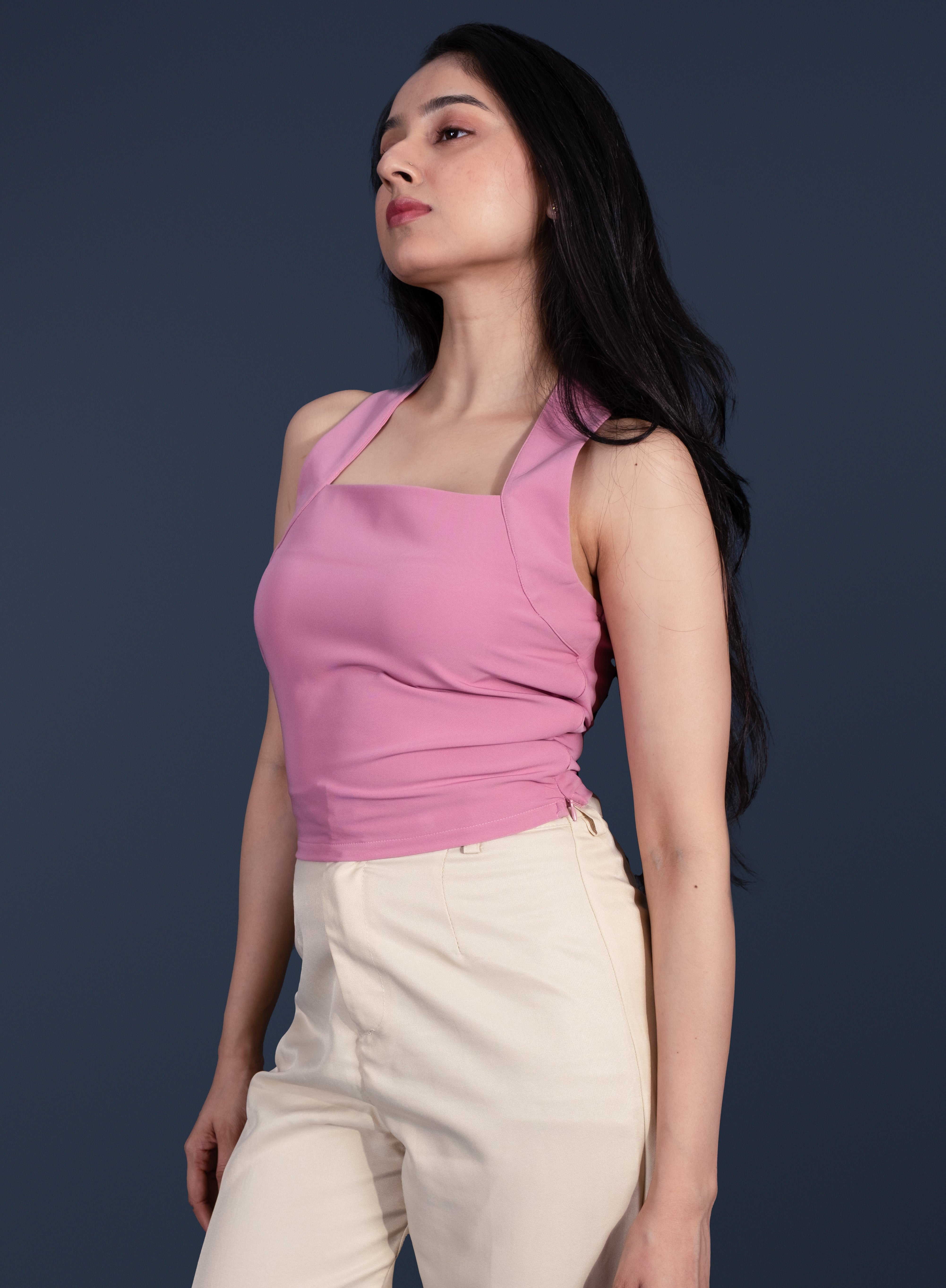 Blush Halter Muse Crop Top