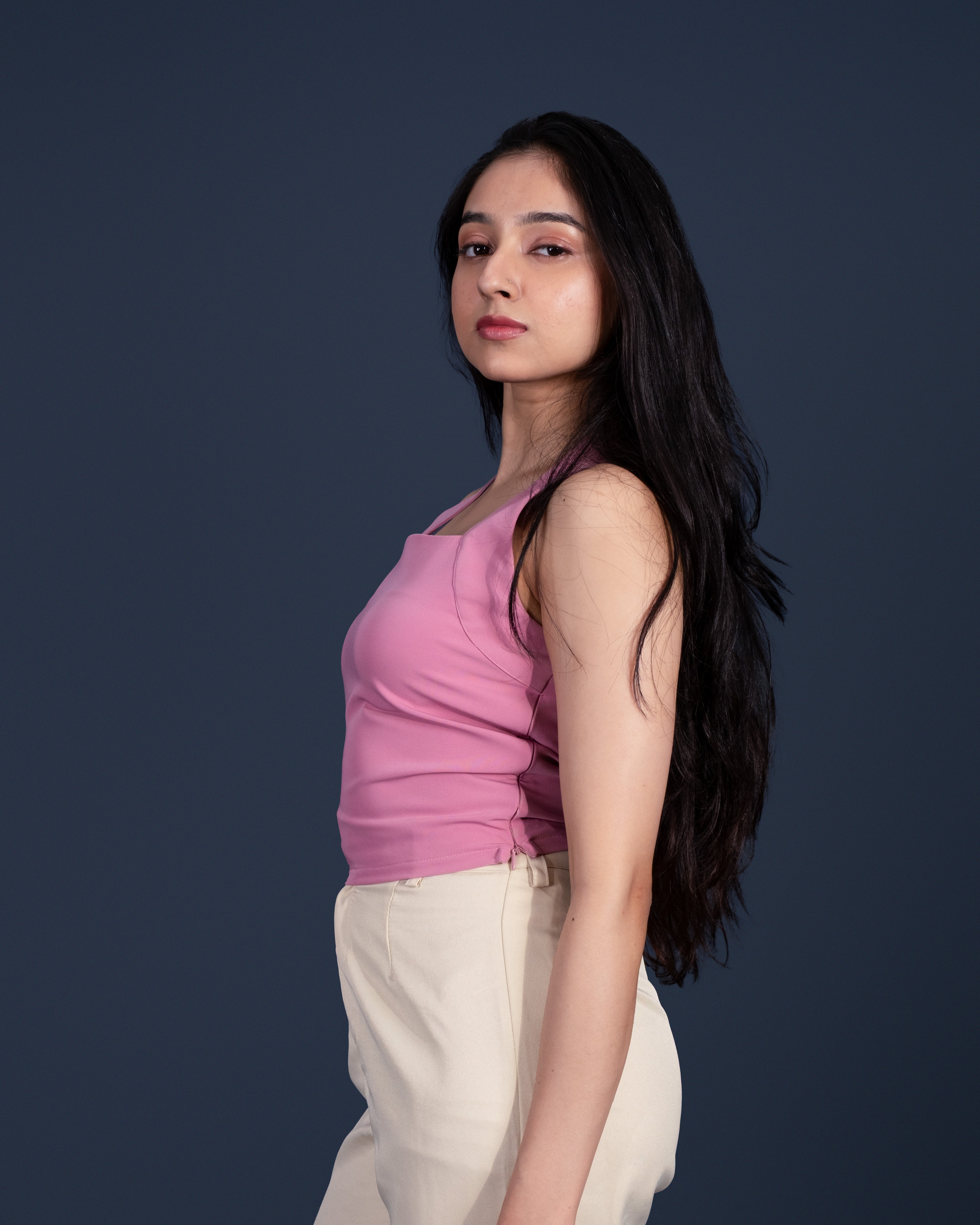 Blush Halter Muse Crop Top