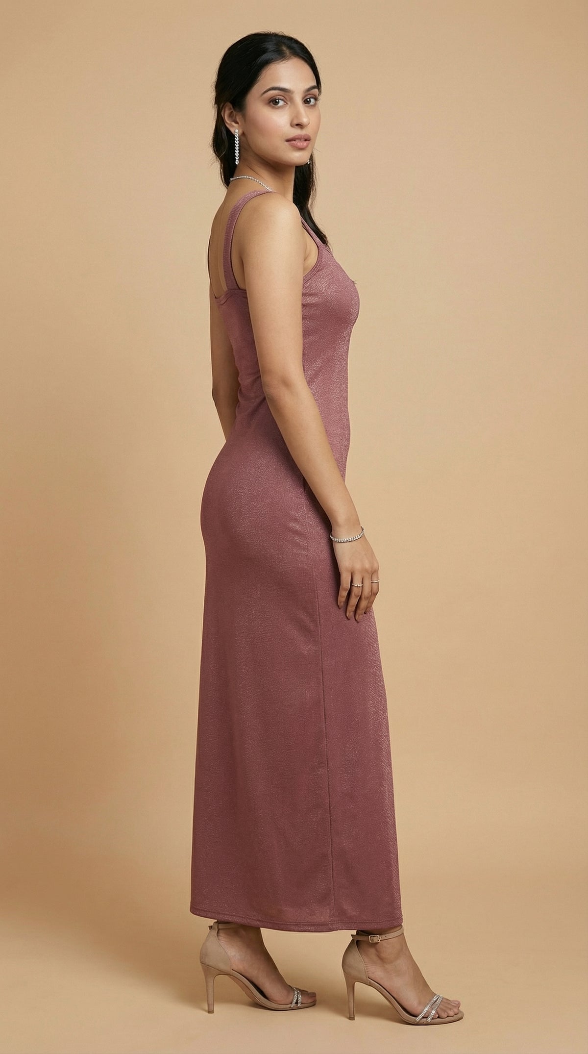 shimmer bodycon maxi dress Elegant Glitter Halter Neck Bodycon Maxi Dress for Evening and Party Glam