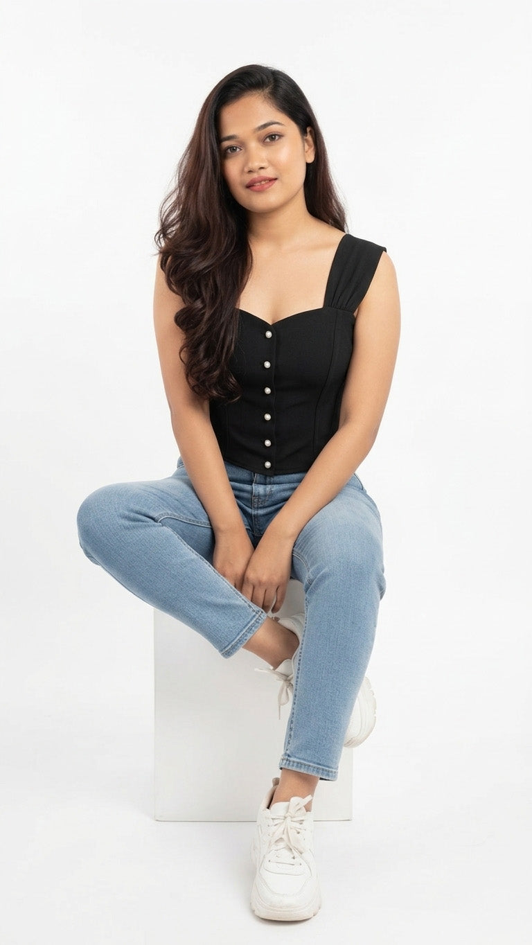 Noir Black Corset Top